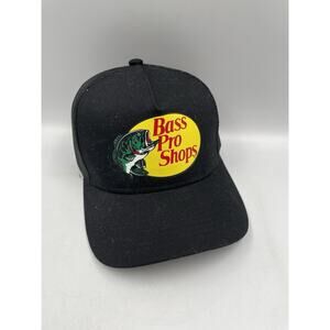Bass Pro Shops Mesh Hat Cap Adjustable Snapback Trucker Fishing Baseball Black